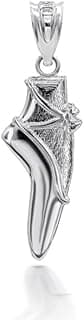 Ballet Shoe Dancing 3D Charm Pendant Necklace 925 Sterling Silver image