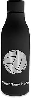 LaserGram Double Wall Stainless Steel Water Bottle, Volleyball Ball, Personalized Engraving Included image