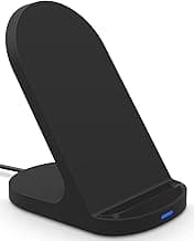YW YUWISS 15W Fast Wireless Charger Wireless Phone Charger Stand Compatible with Apple iPhone 14 13 12/12 Pro Max/ 11Pro/11Pro Max, Compatible with Samsung Galaxy S22 S21 S20 (Black) image