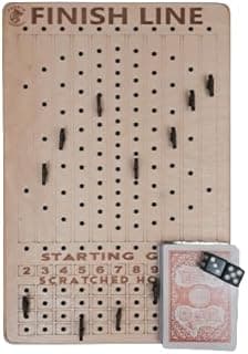 Wooden Horse Racing Game - Board games - Finish Line- Table top Game - 12" X 8"-