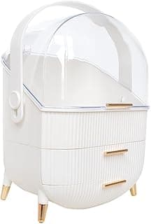 Portable Makeup Organizer, Skincare Case Storage and Makeup Box for Vanity, Cosmetic Display Case, Cosmetics Skincare Organizers Box with Waterproof & Dustproof Cover for Bedroom image