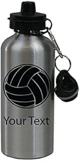 Personalized Custom Volleyball Aluminum Silver Finish 20 Ounce Water Bottle Customizable image