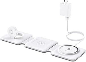 Charging Station for Apple Multiple Devices - 3 in 1 Foldable Magnetic Wireless Charger Dock - Travel Charging Pad for iPhone 15 14 13 12 Pro Max Plus Watch & Airpods image