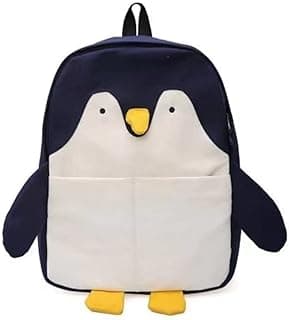 Kawaii Frog Large Novelty Backpack Girl Boy Teen Cute Fuuny Panda Animal High School Backpack Laptop Waterproof Bookbag (Penguin) image