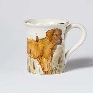 Wildlife Hunting Dog Mug 4.5" H, 14 oz Terra Bianca Ceramic Cup, Elegant Coffee Mug Drinkware image