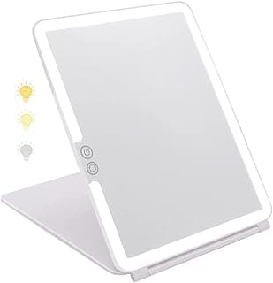 Makeup Mirror Vanity Mirror with Lights, Lighted Makeup Mirror, with Touch Control, 3 Color Lighting, 1800 mAh USB Rechargeable,Portable Travel LED Makeup Mirror image