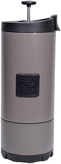 OVRLNDR Travel Coffee French Press, 24 fl.oz Capacity, Double Wall Vacuum Insulated, Easy To Clean Removable Bottom, Locking No Spill Lid, On The Go Coffee Brewing (Storm Gray)