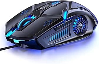 Gaming Mouse Wired,6 Buttons, 4 Adjustable DPI Up to 3200 DPI, 7 Circular & Breathing LED Light, Multifunction Wired Mouse Used for Games and Office (Black) image