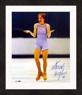Autograph Warehouse 249261 Sarah Hughes Autographed 16 x 20 in. Photo - Figure Skating - 2002 Olympic Gold Medal Figure Skating - United States Olympic Team Matted & Framed image