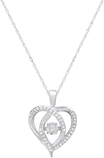 Dancing Diamond Necklace for Women | Sterling Silver Pendant With 18 Inch Chain | Real Diamond Jewelry image