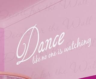 Dance Like No One is Watching - Girl Sports Themed Kids Room Playroom - Decorative Adhesive Vinyl Quote Design Saying, Wall Decal, Lettering Decoration, Sticker Decor Art Mural Letters image