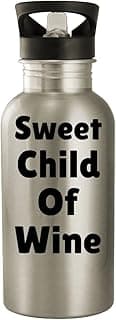 Sweet Child Of Wine - 20oz Stainless Steel Outdoor Water Bottle, Silver
