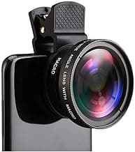 Mcoplus Cell Phone Camera Lens 2 in 1 Clip-on Lens Kit 37mm 0.45X 49UV Super Wide Angle & Macro Phone Camera Lens for iPhone and Android Smartphones Cell Phones image