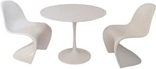 Eledoll 1:6 Dollhouse Furniture Panton S White Chair & Table Set for The 12 inch Fashion Doll