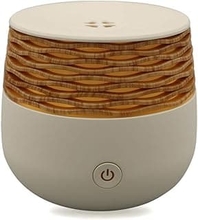 Small Essential Oil Diffusers Mini Diffuser for Essential Oils Wood Grain 30ml Portable Aromatherapy Diffuser Ultrasonic Mist Night Light Waterless Auto Shut-off Travel Aroma Diffuser for Bedroom Gift image