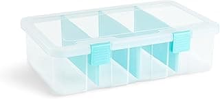 Bins & Things Storage Container with Organizers - 8 Compartments - Blue - Craft Storage/Craft Organizers and Storage - Bead Organizer Box/Art Supply Organizer image