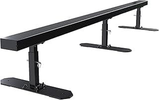 KUAFU 6ft Long Flat Bar Skate Rail, Portable Skateboard Ramp Grind Rail, Detachable Skatepark Grind Rail, for BMX, Scooters, Snowboard and Roller Skating - Adjustable Height