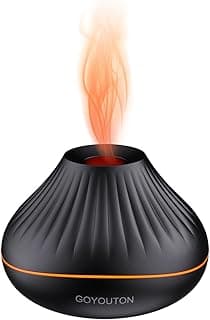 Essential Oil Diffuser,Aroma Scent Diffusers for Home Fire Flame Aromatherapy Diffuser, 160Ml Ultrasonic Cool Mist Humidifier with 7 Color Led Lights Quiet Waterless Auto Shuts-Off image