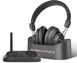 Avantree HT5009 Plus - [2025 Upgraded] Bluetooth 5.3 Wireless Headphones for TV Watching with Transmitter & Charging Dock, Pass-Through Support, Clear Voice Mode for Seniors & Hard of Hearing image