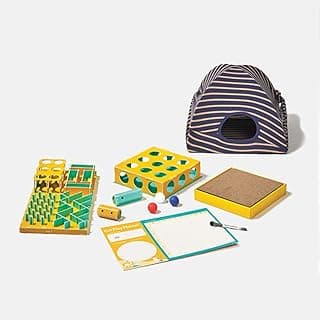 D.I.Y. Cat Play Kit Set A - Interactive, Fun Cat Toy Making Kit with Puzzle, Maze, Scratcher, Tent image