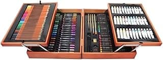 Art Supplies, 174 Piece Deluxe Wooden Art Set, Coloring Drawing Art Set, Drawing Art Kit with Crayons, Oil Pastels, Colored Pencils, Sketch Pencils, Paint Brush image