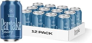 Partake Brewing Craft Non-Alcoholic Beer, Pale Ale 12 Pack x 12 Fl Oz Cans - Low-Calorie, Low-Carb, No Sugar, Award-Winning Taste, Natural Ingredients - Great Tasting Beer Without the Empty Calories image