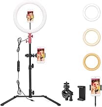 Godox LR120 12 Inch LED Ring Light with Tabletop Light Stand and Phone Clip Macro for Vlogs,YouTube Videos,Live Streaming,Studio Shoot,Selfies,Makeup,Portrait Photography (Pink) image