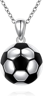 3D Soccer Football Necklace 925 Sterling Silver Soccer Ball Pendant Sports Jewelry Gifts image