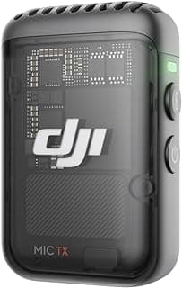DJI Mic 2 Transmitter (Shadow Black), Wireless Microphone with Intelligent Noise Cancelling, 14-Hour Internal Recording, 6-Hour Battery, Magnetic Attachment, Bluetooth Microphone, YouTube, Vlogs image