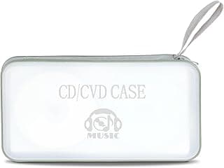 CD Case Music DVD storage,100 Capacity CD Holder cases Portable Hard Plastic Wallet Binder Storage Booklet Organizer for Car Travel Clear image