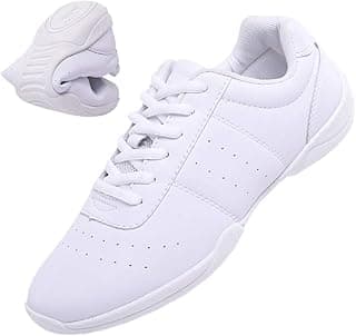 DADAWEN Adult & Youth White Cheerleading Shoe Athletic Sport Training Competition Tennis Sneakers Cheer Shoes image