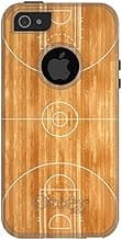 DisctinctInk Case for iPhone 5 / 5S / SE (2016 Model) - Replacement for OtterBox ® Commuter White & Grey Custom Case - Basketball Court Layout - Show Your Love of Basketball image