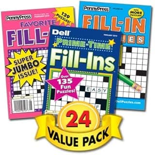 Word Fill-In Puzzle Books for Teens, Adults & Seniors – 24 Pack [Paperback] Penny Press/Dell Magazines image