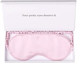 Silk Sleep Mask Light Blocking Luxury 100% Mulberry 19mm Silk Eye Mask Eye Cover Blindfold Ultra Soft Light & Comfy Anti Aging Skin Care with Travel Bag Gift Package image