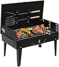 Portable Charcoal Grill with Tools Kit, Charcoal Grill Folding Lightweight Barbecue Grill for Outdoor Grilling Cooking Camping Hiking Picnics Travel