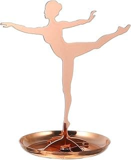 Ballet Girl Jewelry Stand Necklace Stand: Golden Necklace Holder Jewelry Holder Hanging Organizer for Ring Earrings Necklace Bracelet image