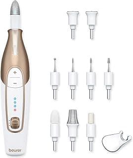 Beurer MP64 Nail Drill Kit, Cordless Electric Nail File with 10 Attachments and LED Light, Electric Manicure Set with Adjustable Speed, E-File for Manicure and Pedicure, with Storage Case image