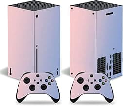 Skin Sticker for X Box Series X, Video Game Console Skin Protective Wrap Cover Compatible with Xbox Series X Controller (Pink Blue) image