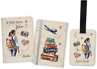 Personalized Passport holder | Personalized Passport Cover | Customized Passport Cover and Luggage tag | Personalized Gift | travel Gift | (Passport Cover + 2 Luggage Tags) image