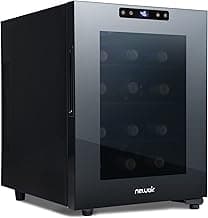 NewAir Shadow-T Series Wine Cooler Refrigerator | 12 Bottle | Countertop Mirrored Compact Wine Cellar with Triple-Layer Tempered Glass Door | Vibration-Free & Ultra-Quiet Thermoelectric Cooling image