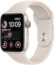 Apple Watch SE (2nd Gen) (GPS + Cellular, 40mm) - Starlight Aluminum Case with Starlight Sport Band, S/M (Renewed)