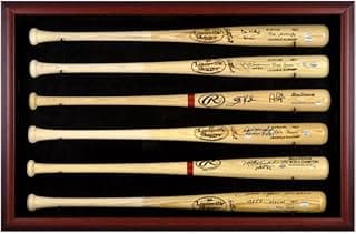 Baseball Bat Display Case with Mahogany Frame for 6 Bats - Baseball Bat Display Cases No Logo ''Case Only'' image