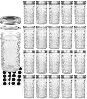 VERONES Mason Jars 12 OZ, Canning Jars Jelly Jars With Regular Lids, Ideal for Jam, Honey, Wedding Favors, Shower Favors, 20 PACK image