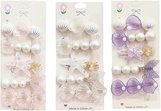 3 pack Hair Clips for Girl and Women 2.36 inch Fashion Hair Clips Set Pearl Acrylic Resin Hair Accessories for Thick Hair