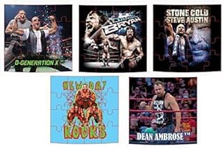 WWE Character Zigsaw Puzzles, Pack of 5 Puzzles, Total 80 Pieces, Assortment 1 image