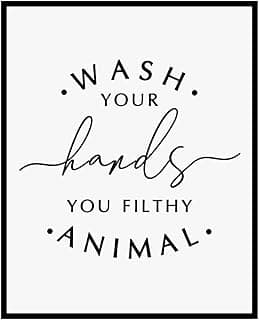 Wash Your Hands, You Filthy Animal, Kids Bathroom Wall Decor, Funny Bathroom Decor, Toilet Wall Art, Bathroom Print, Bathroom Quote Prints, 8x10 inch - UNFRAMED image
