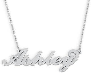 Silver Personalized Name Necklace in Flourish Font by JEWLR image
