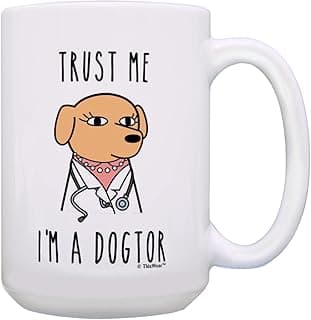 Vet Mug For Women Trust Me I'm a Dogtor Veterinarian Accessories Vet Tech Gifts 15oz Ceramic Coffee Mug image