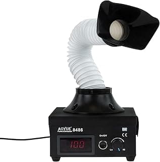 AOYUE Solder Fume Extractor for Benchtop Soldering Smoke Removal with Powerful Air Suction, Activated Carbon Filter and HEPA Absorber to Extract Fumes Safely, Portable DIY Solution image