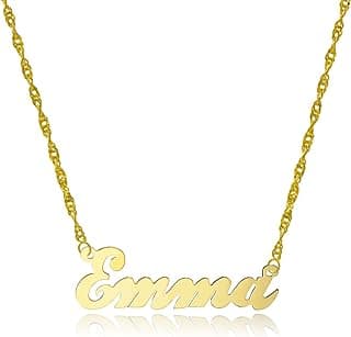 Pyramid Jewelry 10k Yellow Gold Personalized Name Necklace - Style 4 - Custom Made Any Name image